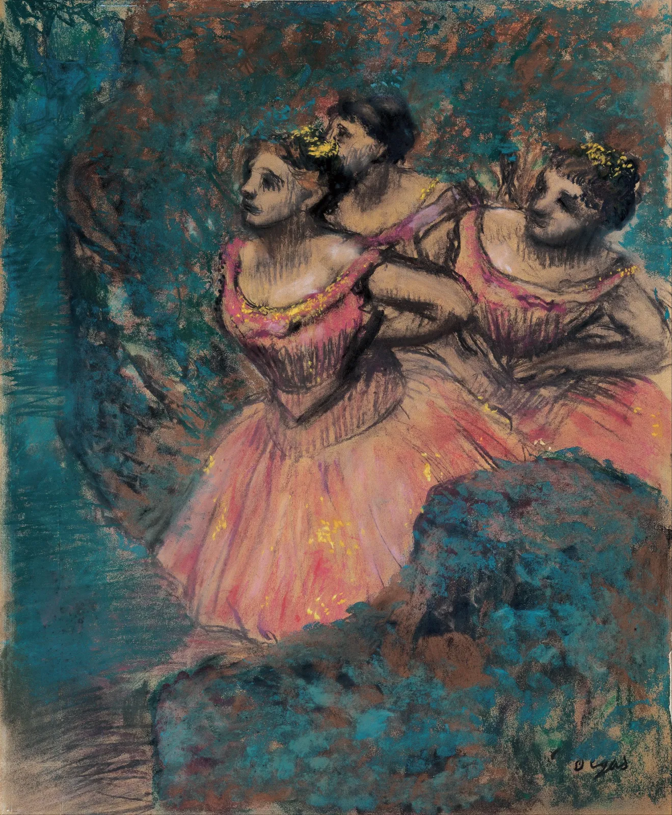 Three Dancers in Red Costume, Edgar Degas