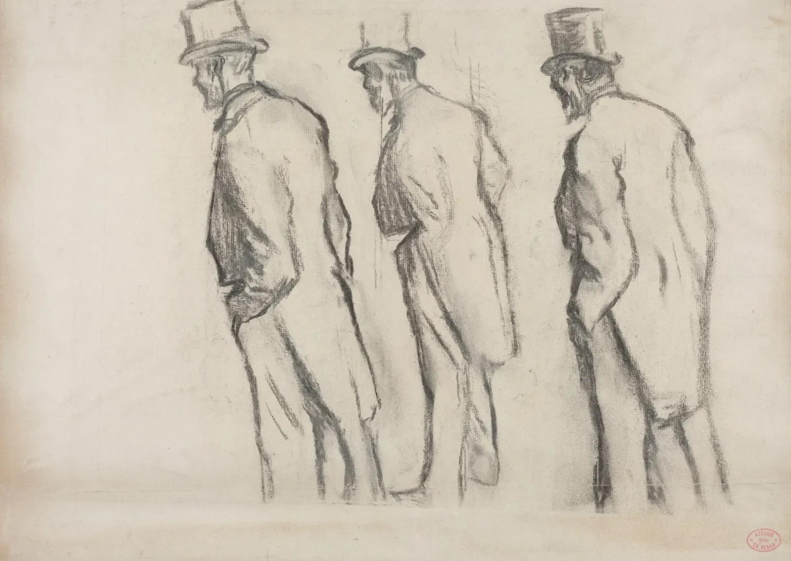 Three Studies of Ludovic Halévy Standing, Edgar Degas