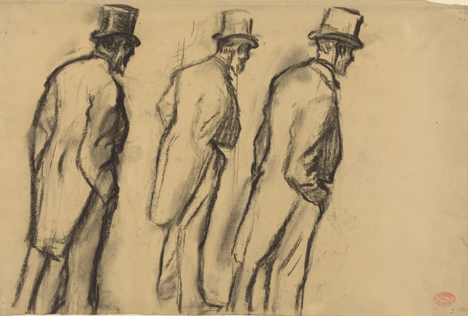 Three Studies of Ludovic Halévy Standing, Edgar Degas
