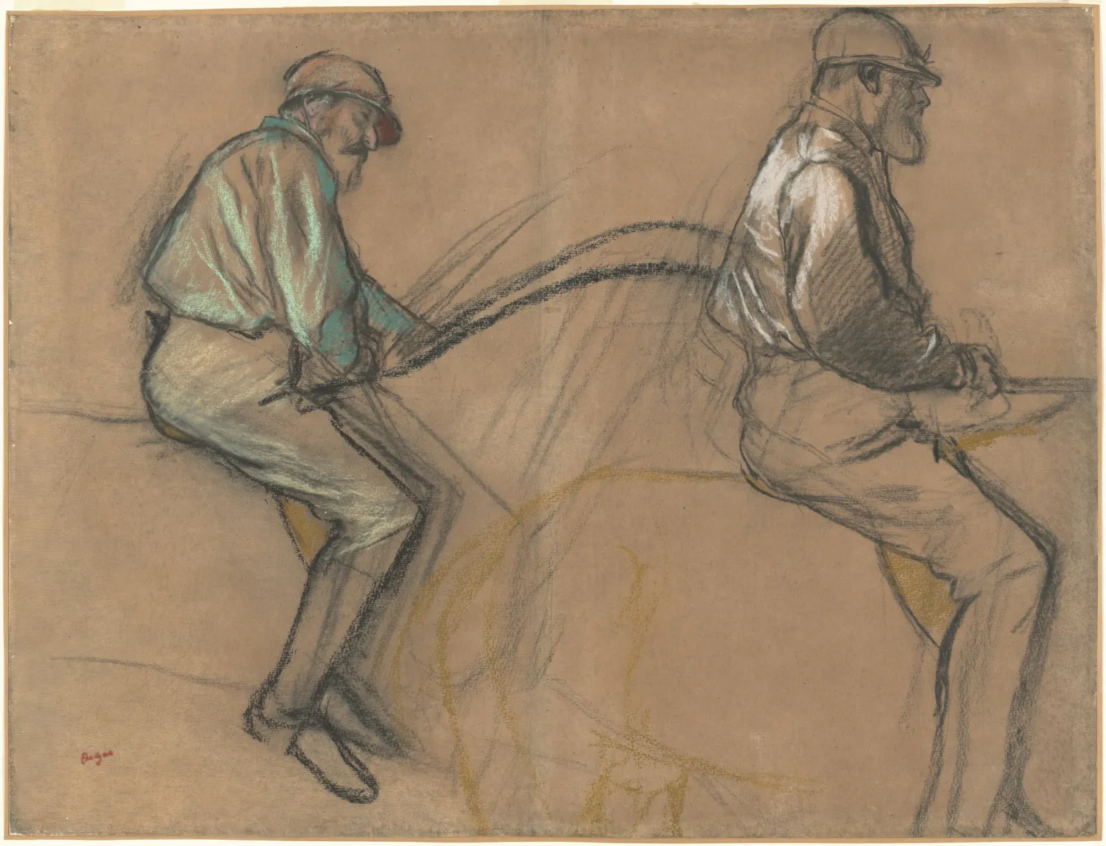 Two Studies of a Jockey, Edgar Degas