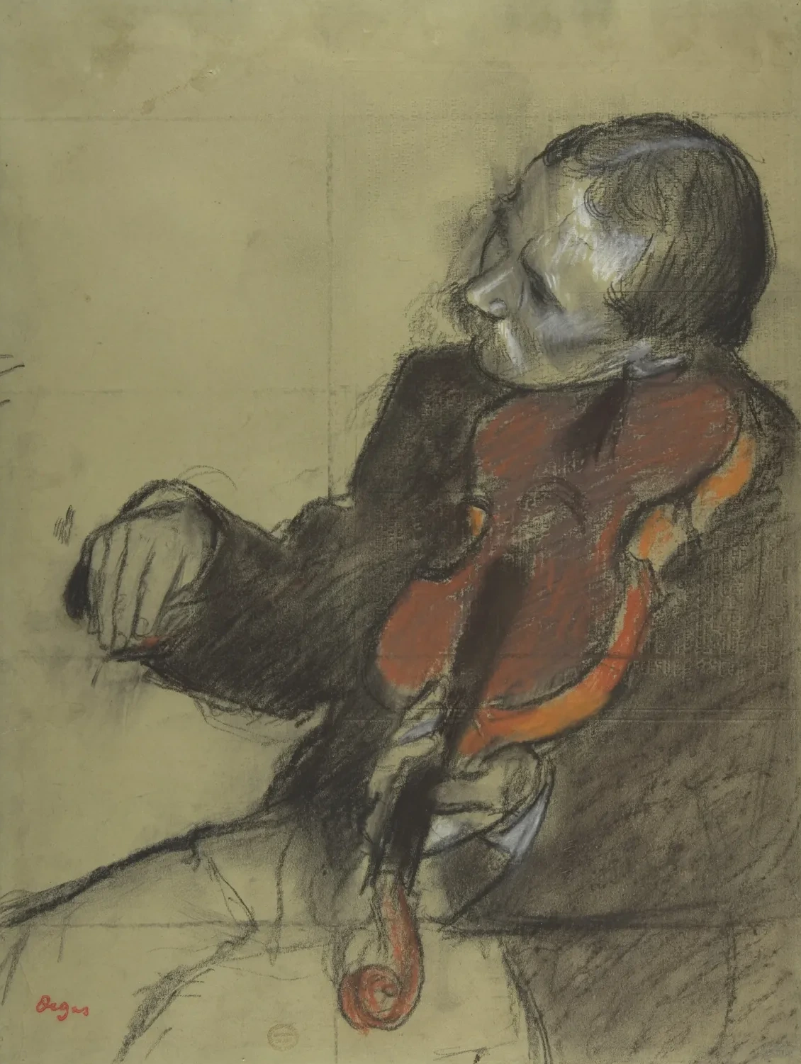 Violinist, Study for "The Dance Lesson", Edgar Degas