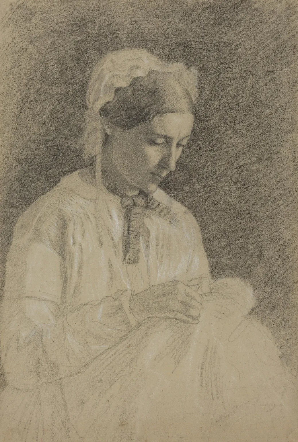 Woman Embroidering, Edgar Degas