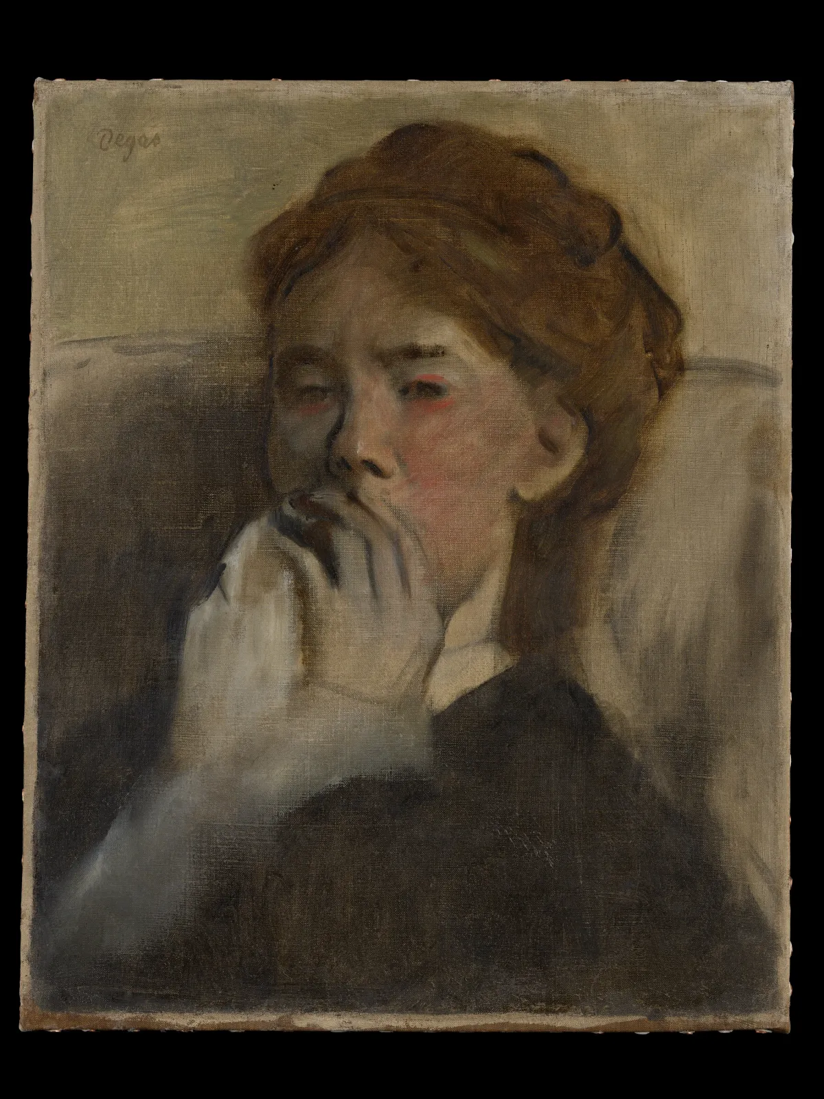 Young Woman with Her Hand over Her Mouth, Edgar Degas