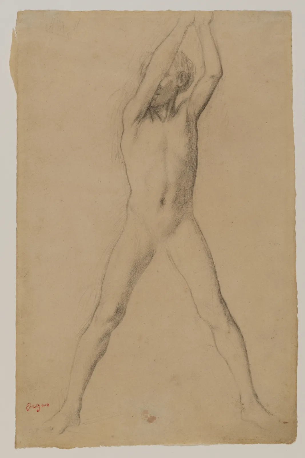 Youth with Arms Upraised, Edgar Degas