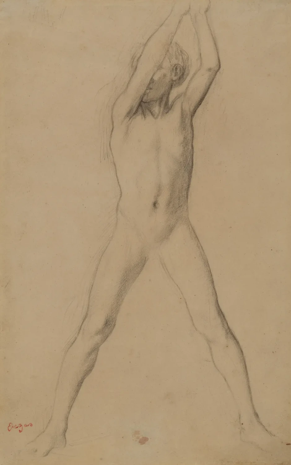 Youth with Arms Upraised, Edgar Degas