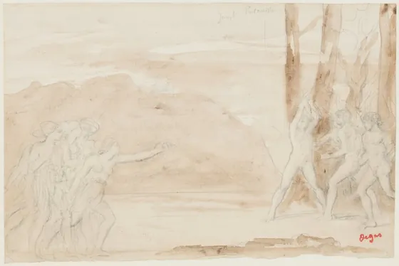 Study for the painting Petites filles spartiates provoquant des garçons