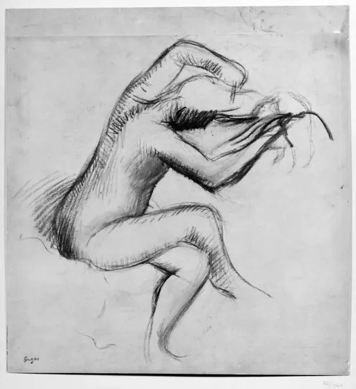 Woman combing her hair
