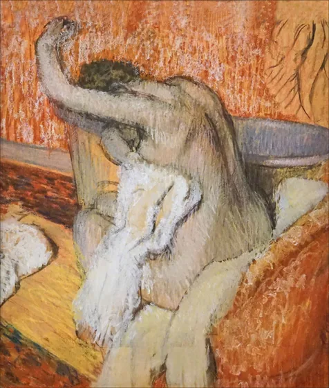 After the bath - woman drying herself