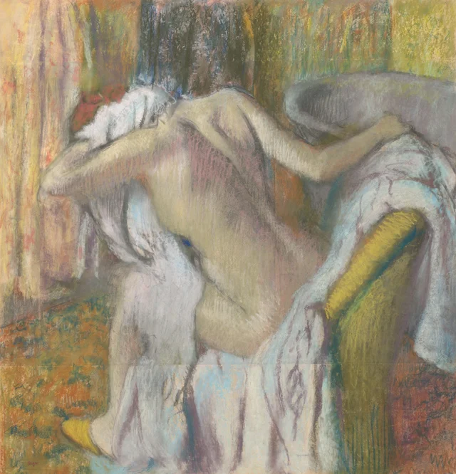 Después del baño, mujer secándose, Edgar Degas