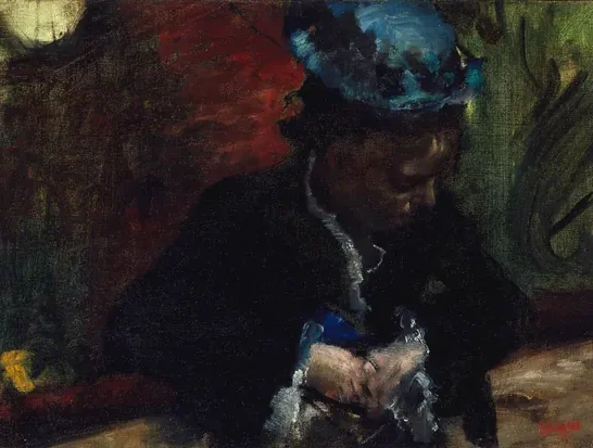 Au théâtre : femme assise au balcon