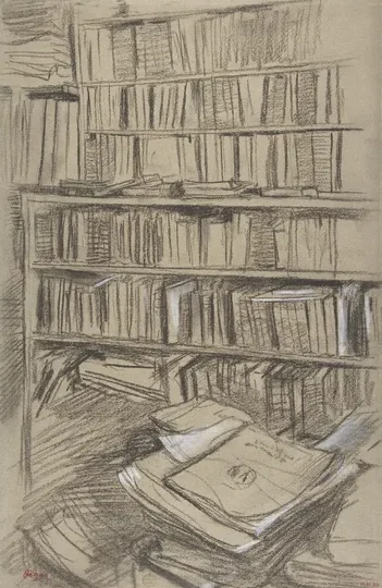 Bookshelves, Study for "Edmond Duranty"