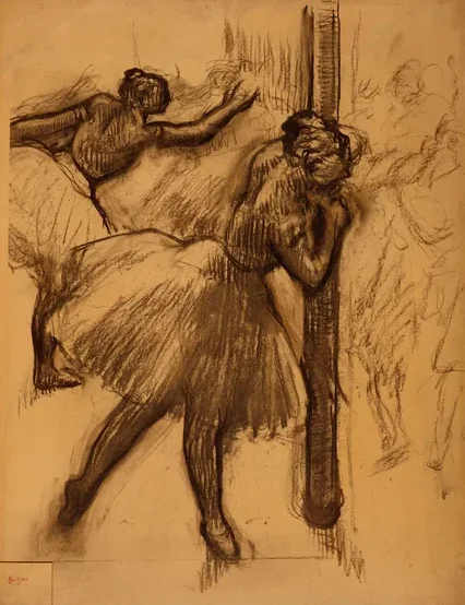 Danseuse, appuyée à une colonne