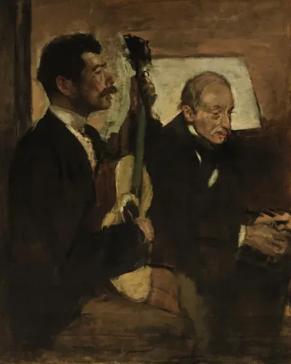 Degas's Father Listening to Lorenzo Pagans Playing the Guitar
