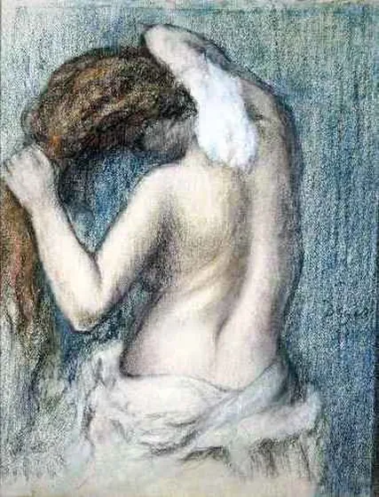 Femme s'essuyant.