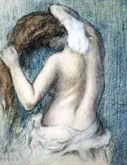 Femme s'essuyant.
