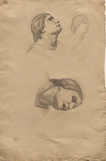 Four Studies of the Head of a Young Italian Woman