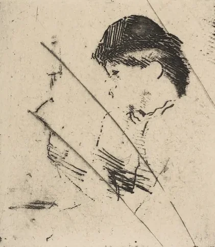 Head and Shoulders of a Young Woman in Profile I