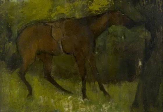 Horse Tied to a Tree