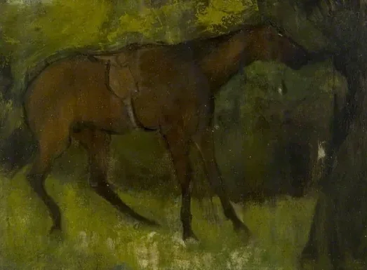 Horse Tied to a Tree