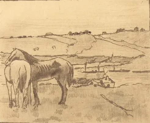 Horses in the Meadow (Chevaux dans la prairie)