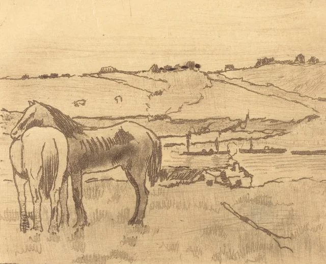 草原の馬