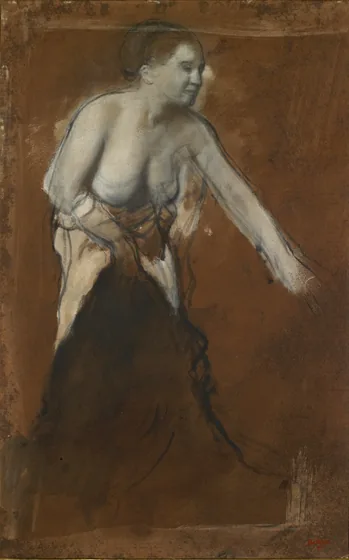 Jeune femme à demi-dévêtue