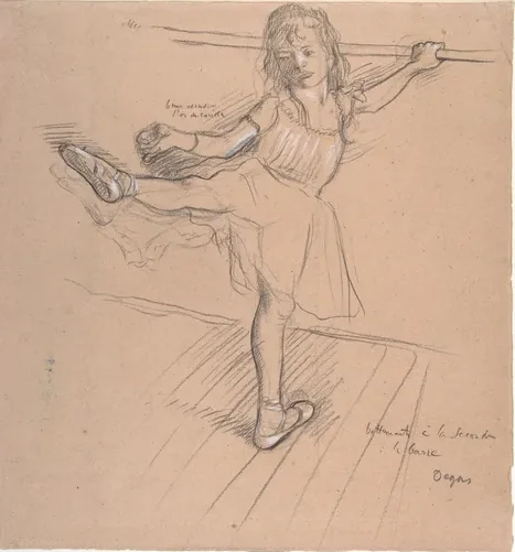 Little Girl Practicing at the Bar