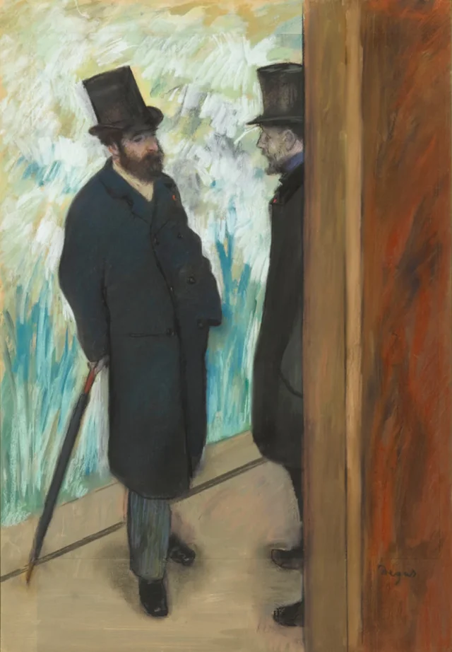 Ludovic Halévy et Albert Boulanger-Cavé dans les coulisses de l'Opéra, Edgar Degas
