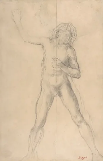 Standing Nude Youth, with right arm raised