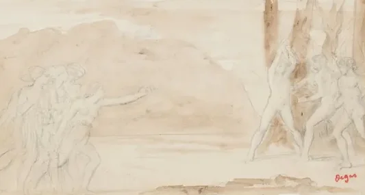 Study for the painting Petites filles spartiates provoquant des garçons