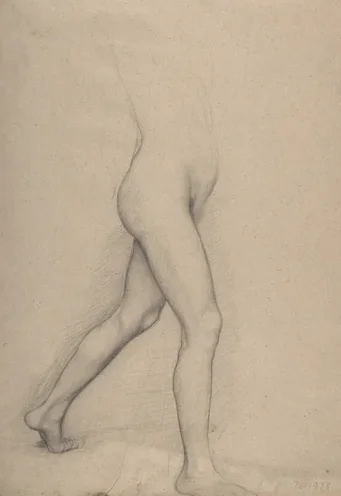 Étude de jambes de jeune fille pour le tableau « Jeunes Spartiates »