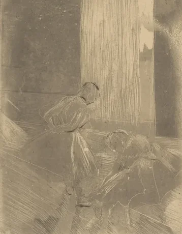 Two Dancers in a Rehearsal Room