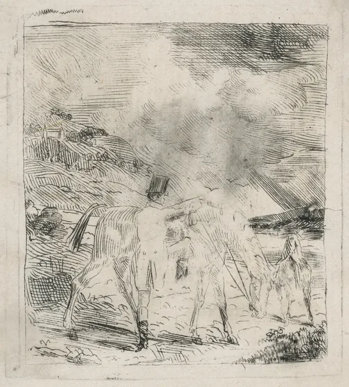 Two Sportsmen Mounting Their Horses