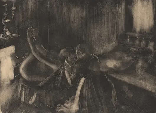 Woman by a Fireplace