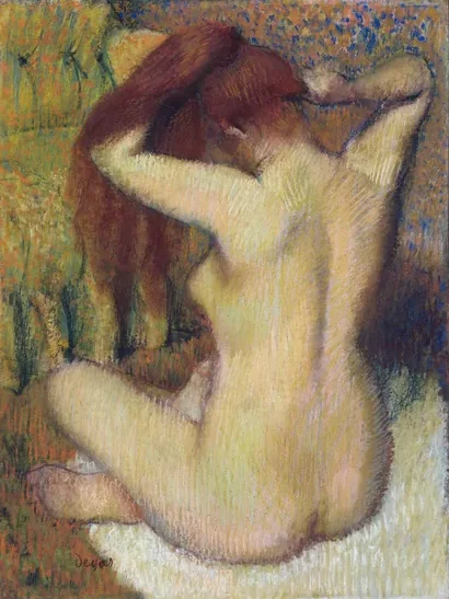 Woman Combing Her Hair