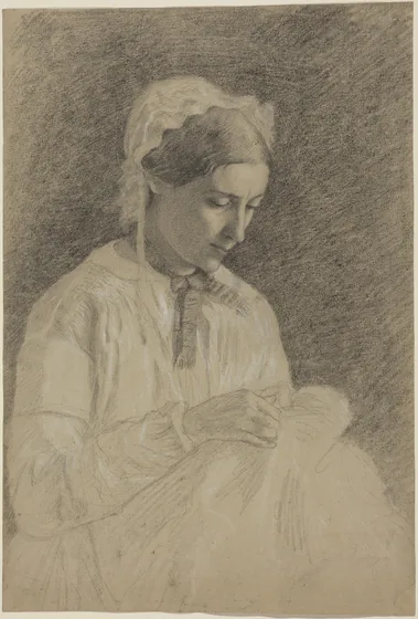Woman Embroidering