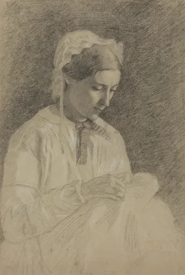 Woman Embroidering