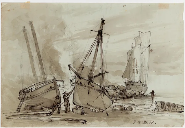 Barcos ancorados, Edoardo De Martino