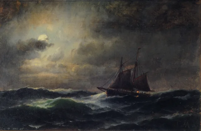Cúter em alto-mar