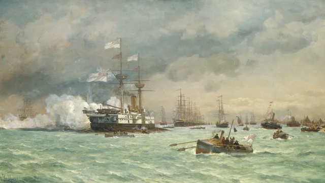 HMS 'Edinburgh' on anti-torpedo exercise, Edoardo De Martino