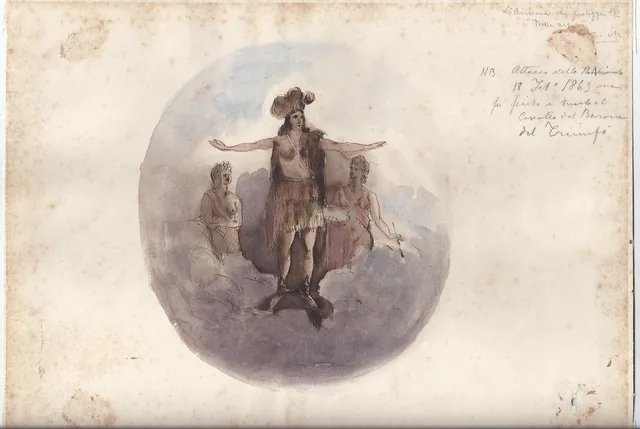 A América protegendo as belas-artes, Edoardo De Martino