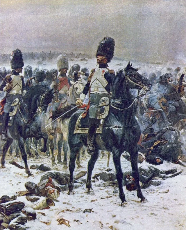 Cabeças erguidas! Os granadeiros a cavalo em Eylau, 1807, Édouard Detaille
