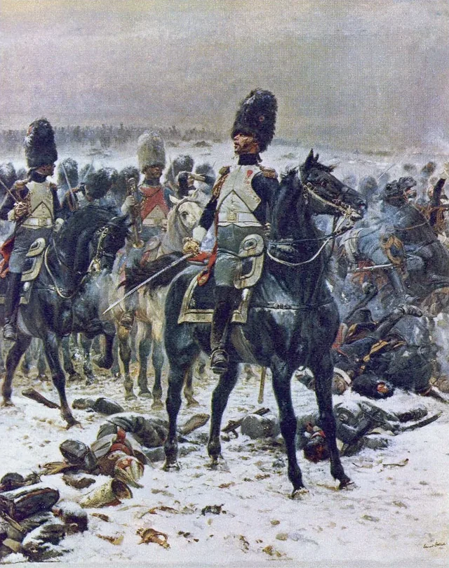 Haut les têtes ! Les grenadiers à cheval à Eylau, 1807, Édouard Detaille