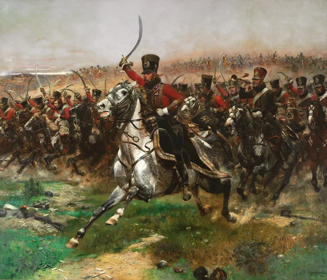 皇帝万歳! フリートラントの戦いにおける第4軽騎兵連隊の突撃、1807年6月14日, エドゥアール・ドゥタイユ