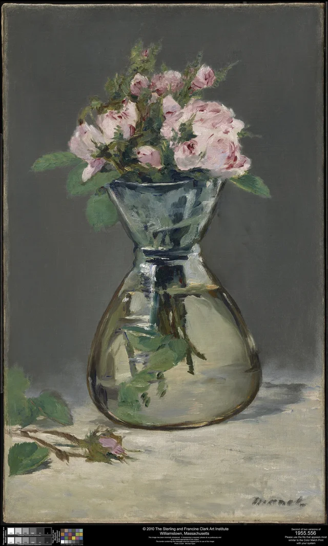 Rosas-musgosas num vaso, Édouard Manet
