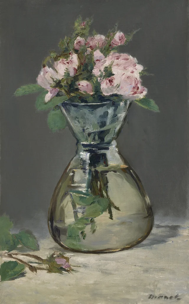 Moss Roses in a Vase, Édouard Manet