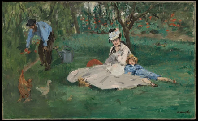 A Família Monet em seu jardim em Argenteuil, Édouard Manet