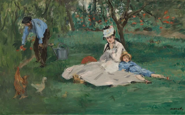 La familia Monet en su jardín de Argenteuil