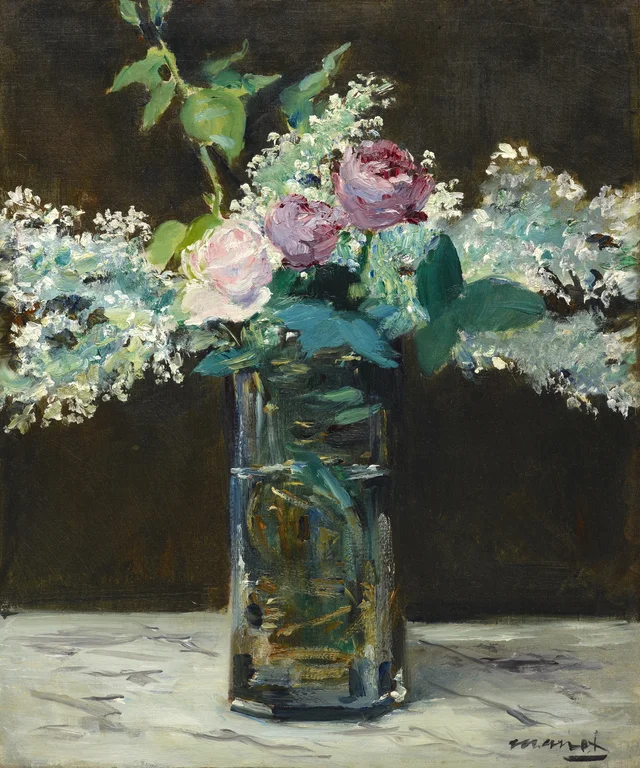 Vase of White Lilacs and Roses, Édouard Manet