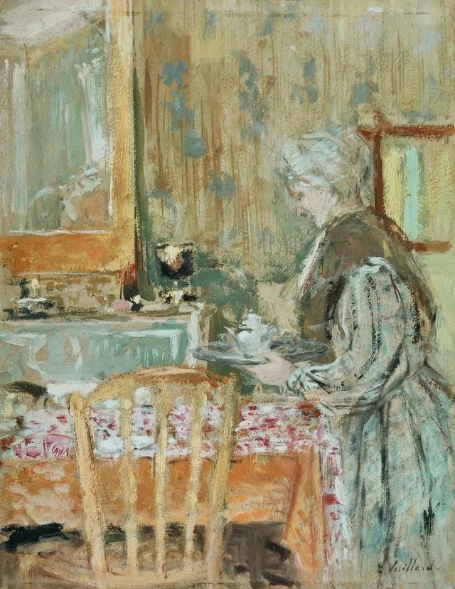 La madre del artista sirviendo el té, Édouard Vuillard